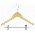 14" Juniors Wooden Suit Hanger w/ Clips